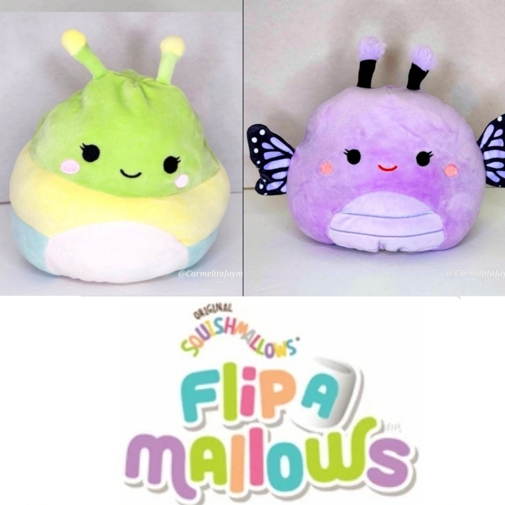 BIBIANA 🔄 RUTABAGA 🦋🐛 Butterlfy  Caterpillar Flipamallow Squishmallow ☆ NWT ☆
